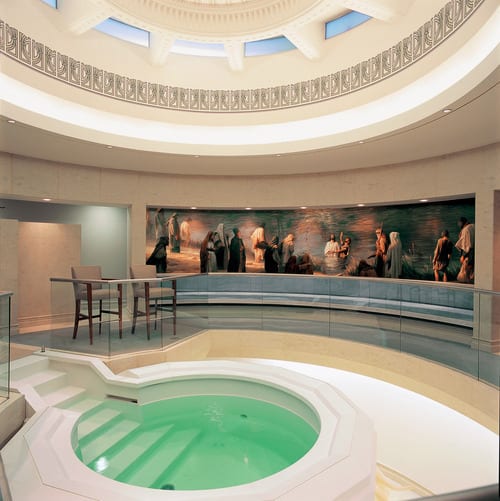 Baptismal font in the Copenhagen Denmark Temple.