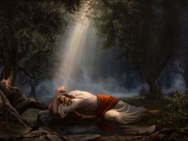 Easter at FAIR, painting of Christ in Gethsemane by Adam Abram