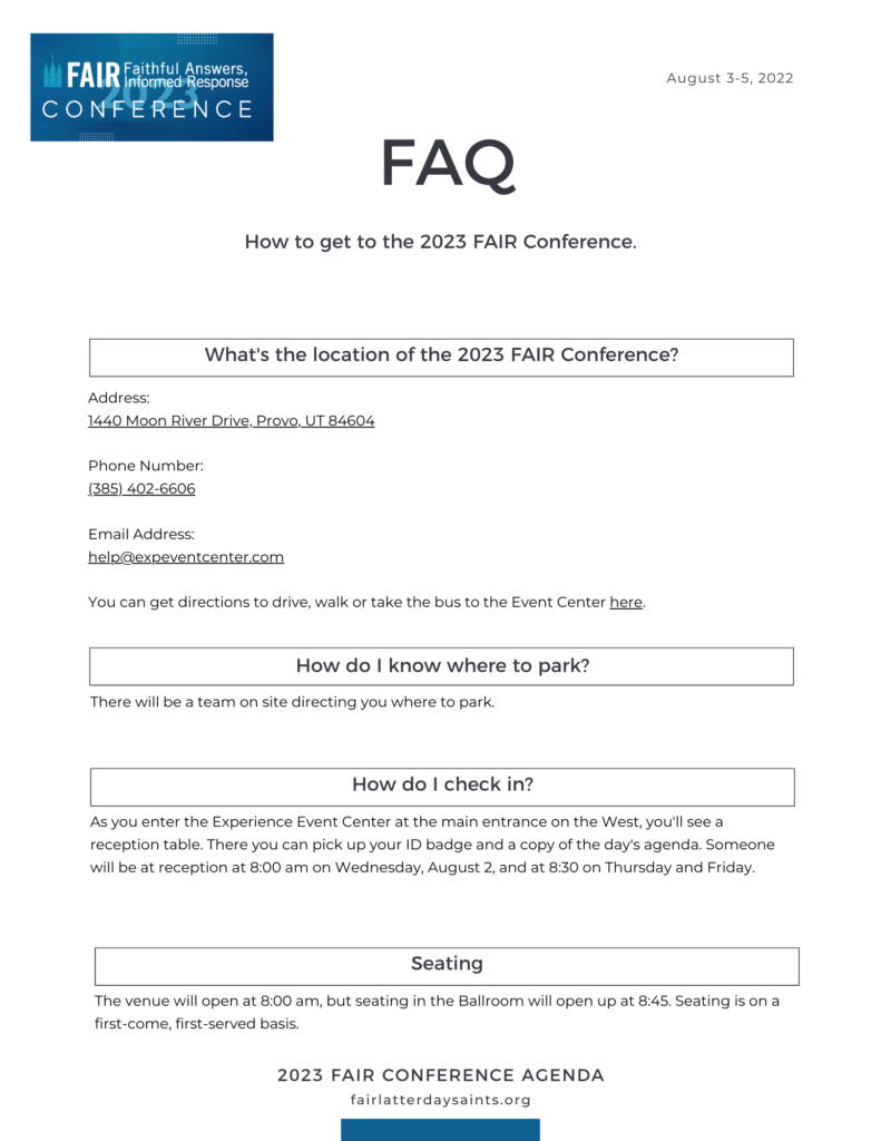 2023 FAIR Conference FAQs 2