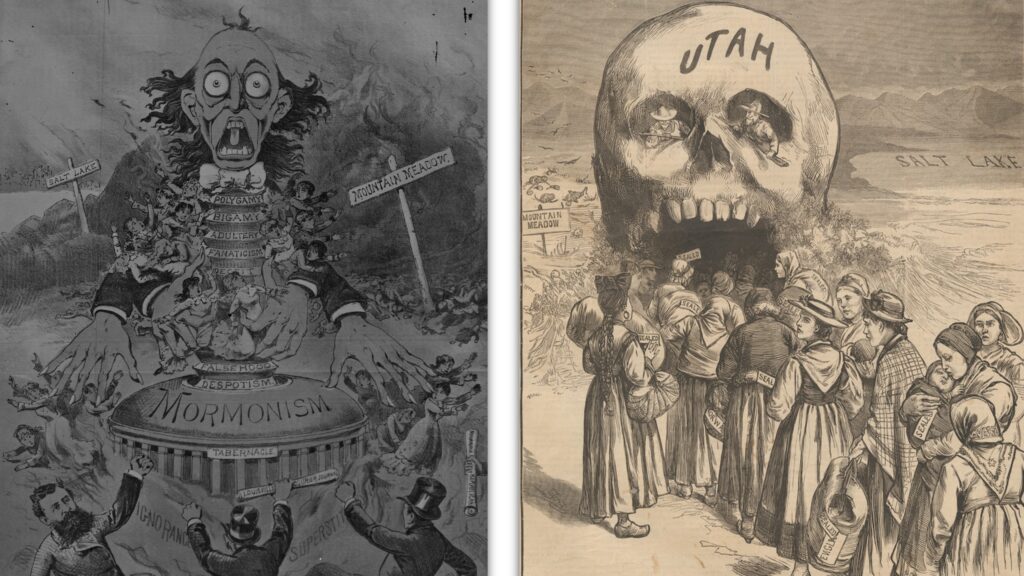 the two political cartoons next to each other