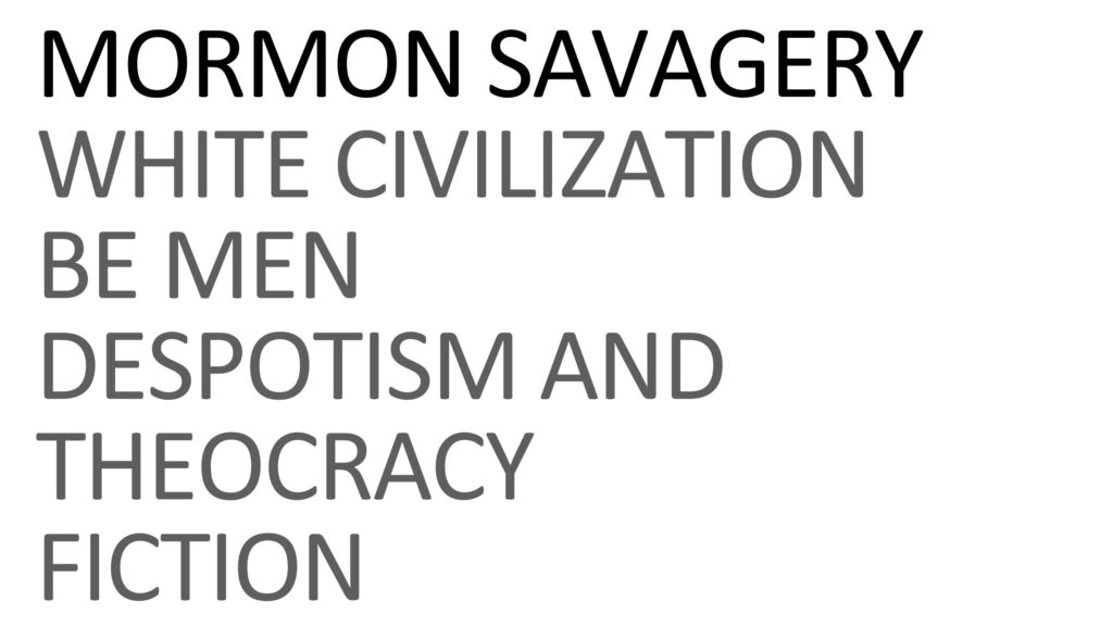 a list of topics, with "Mormon Savagery" highlighted