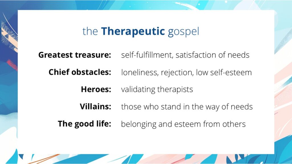 The Gospel Lens Christ the Center of your worldview: the therapeutic gospel defined