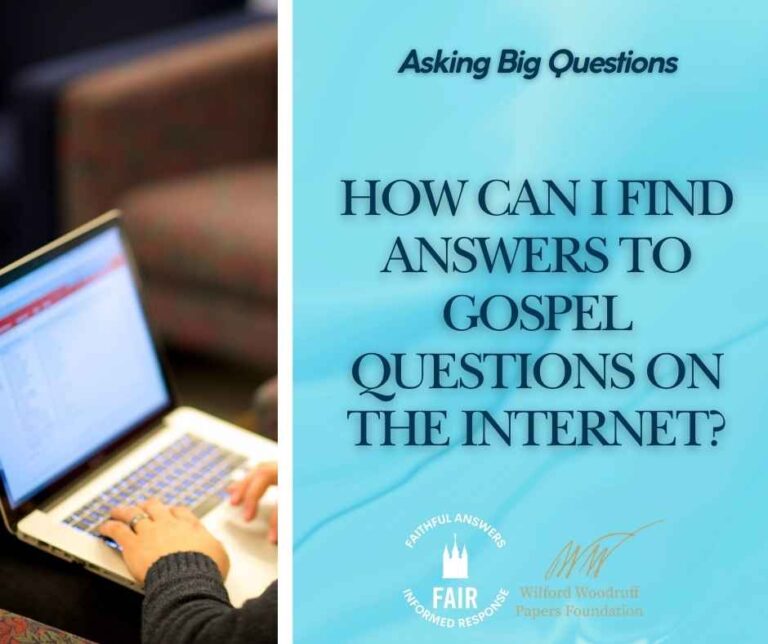 How Can I Find Answers to Gospel Questions on the Internet - Facebook Post