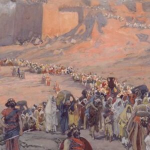 People leaving the destroyed city of Jerusalem